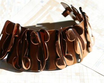 Vintage Copper Renoir Bracelet - "Madeira" - 1950's - Incredible, Bold and Stylish