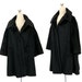 Vintage '60s Faux Fur Swing Coat, Black S / M / L