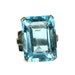 Vintage Sterling Silver Cocktail Ring, Faux Blue Topaz size 6.5