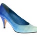 Size 7 Vintage Ombre Blue Leather High Heels, Bridal / Wedding