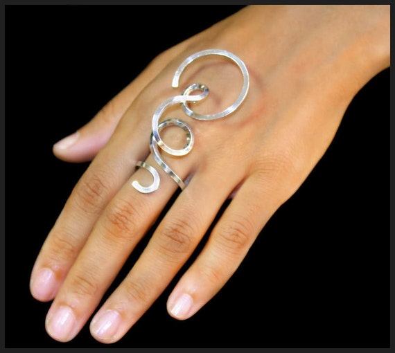 Items similar to Unique sterling silver cocktail RING. Handmade silver