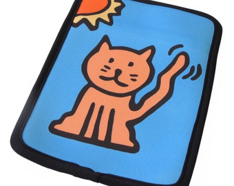 Cat Kindle Case Neoprene/ fits 6"-7" e-readers & tablets - 50% Off Kindle Case Sale