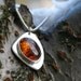 Silver Jewelry, Silver Jewellery, Sterling Silver Pendant, Amber Pendant.