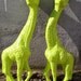 Vintage Giraffe Upcycled Homco Lime Green Wall Hangings