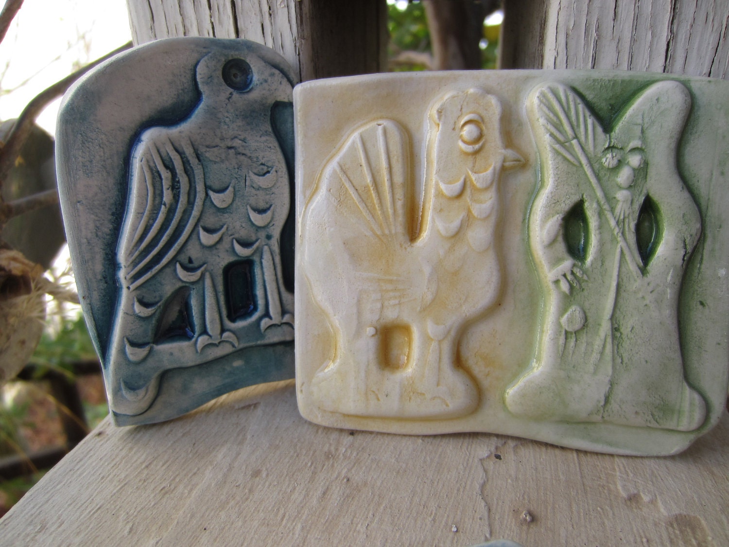 Eight Fun Animal Ceramic Tiles Garden Art Kitchen and Home