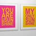 Nursery art print You Are My Sunshine custom colors and size PRINTABLE