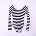 SALE 80s Bold Stripe Long Sleeved Bodysuit / Leotard