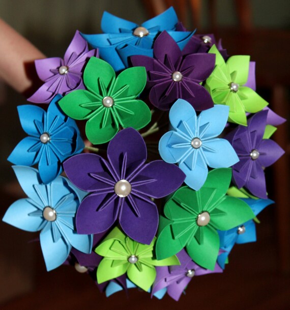 Items similar to Paper Flower Wedding Bouquet on Etsy