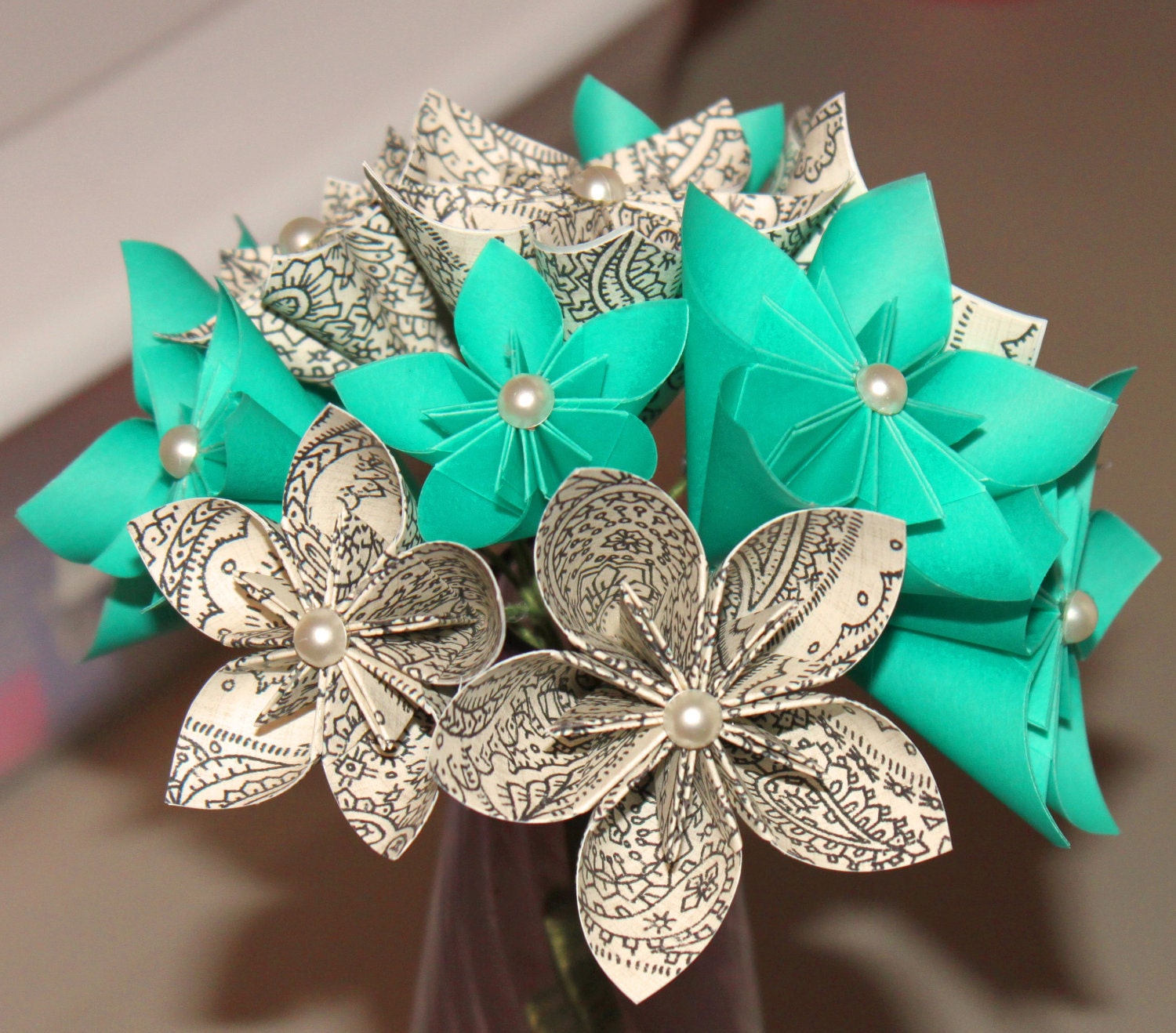 NEW PAPER ORIGAMI FLOWER BOUQUET INSTRUCTIONS Origami