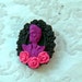 Dead Elvis Brooch (with pink roses)