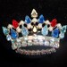 Fabulous Vintage B David Rhinesone Pearl Crown Brooch Pin - DD8