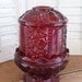 Vintage High Regency Parisian Chic Red Glass Votive Candle Holder Lantern Candle Holder
