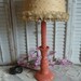 Vintage Upcycled Parisian Chic Decor Upcycled Vintage Mini Glass Lamp Coral Desk Lamp light