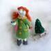ON SALE Needle Felted Art Doll - The Girl and the Christmas Tree - soft sculpture, OOAK