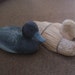 Vintage Bluebill Duck Decoy and Cornhusk Duck