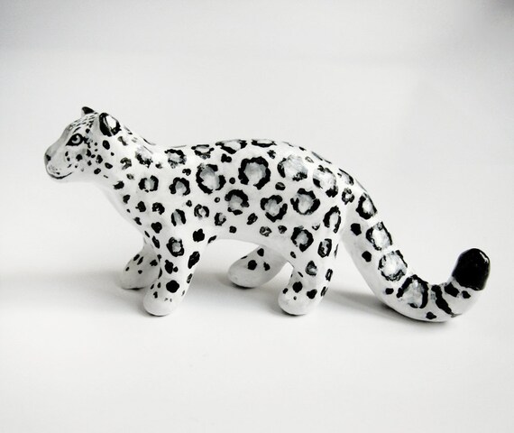 Snow Leopard Spirit Animal Totem Clay Animal Miniature