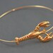Beach Bagle, Gold Bracelet, Gold bangle, Gold lobster modern thin bangle