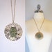 Mid Century Medallion Necklace. Green and Gold Sunburst.