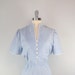 Vintage Chambray Dress. Blue. White. Day Dress. Picnic Perfect.