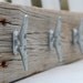 Nautical coat rack with boat cleats, made from reclaimed wood, 18" with 3 cleats