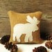 Decorative Pillows / Moose Pillow / Balsam Pillow / Cabin Pillow / Wool Pillow / Tan Moose