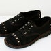 30% OFF SALE Mod Shoes Hippie Oxford Black Suede With Cap Toes Estimated Sz 7.5 8 Vtg 60s
