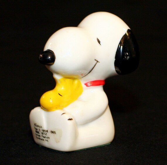 Vintage 1972 Snoopy and Woodstock Ceramic Figurine Best