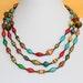Multi Color Paper Beads Necklace. Extra Long Lariat. Papier Mache Beads. Ethnic Style. Hand Rolled. Paper Marche PS11. MapenziGems