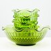 RESERVED for BUNNY Green Vintage Glass Six Piece Bowl Set