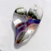 Glass Heart Pendant Jewelry Necklace Lampwork Hand Blown Boro Heart, Purple and Green Sparkle TwistFree Shipping