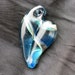 Heart Necklace Glass Jewelry Pendant Lampwork Hand Blown Boro BlueSparkling blue with twistsFree Shipping