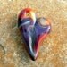 Glass Heart Pendant Jewelry Necklace Lampwork Boro Hand Blown Purple Amber Heart