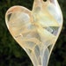 Glass Heart Pendant Jewelry Necklace Lampwork Hand Blown Yellow Gold Trapped Sunlight