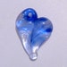 Glass Heart Pendant Jewelry Necklace Lampwork Boro Heart Lampwork Hand Blown Blue and Glowing in the Dark Beach Heart