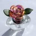 Perfume Bottle Glass Rose Flower Crystal Lampwork Handblown Pink Gold SRA