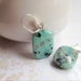 Blue Dalmation Jasper Natural Stone Earrings. Aqua. Mint. Speckled Robins Egg Blue. Pastel. Rustic. Silver Tone. Dangle Earrings. Natural.