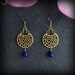 Gold Lapis Earrings - Petite Chandelier Lapis Earrings - Gemstone Earrings - Matte Finish Gold Earrings