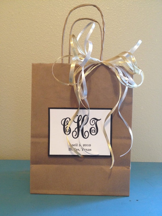 Items similar to Wedding Welcome Bags, With Monogram on Etsy