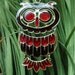 Vintage Mr. Owl Pendant and Necklace Red Enamel Glittery with 23 inch Chain