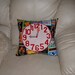 Fabric Clock Pillow with Moveable Hands Teach/Learn to Tell Time Handmade OOAK