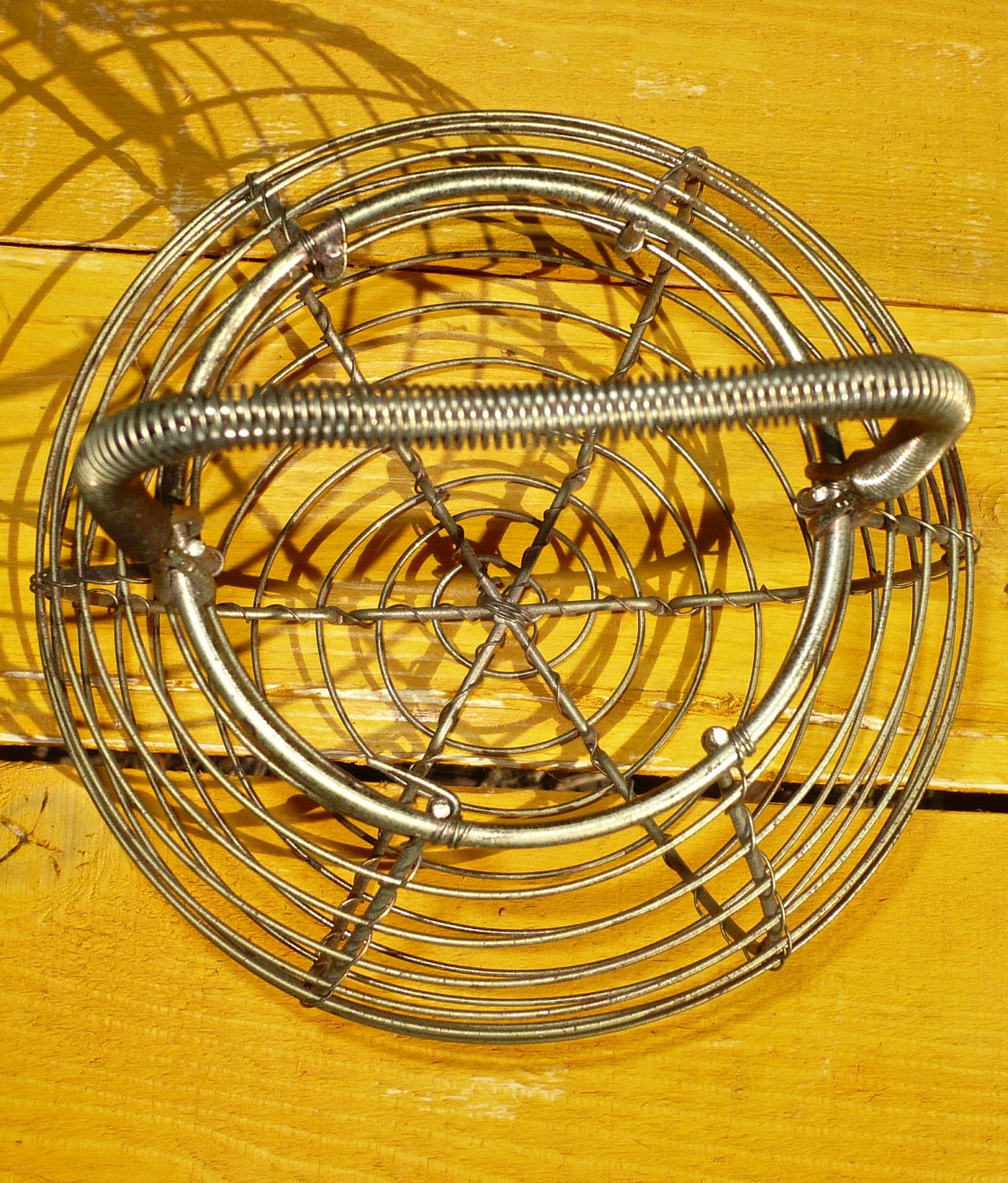 Wire Egg Basket Vintage Small Primitive Easter by CasaKarmaDecor