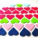 Handcut felt hearts in assorted colors 10 pcs for birthdays, parties, custom sizes available