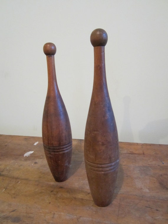 Vintage Solid Wood Bowling Pins