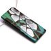 OOAK Pendant Necklace, Polymer Clay In Aqua, Silver And Brown