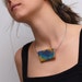 OOAK Polymer Clay Pendant Necklace In Orange And Purple, Abstract Jewelry