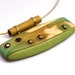 Green Pendant Necklace - Polymer Clay Mokume Gane One Of A Kind Pendant