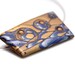 Contemporary Pendant Necklace, Golden And Blue Polymer Clay