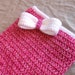 CLEARANCE Pink Baby Cocoon with White Bow- Baby Girl