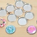 SILVER- 10 DIY Pendants and Magnetic Inserts Kit for use with 1 inch Interchangeable Magnet Back Buttons - Affordable