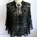 Black Mohair Lace Knitting Capelet Shawl Wrap Wedding Bridesmaid Bride Women Lady 2012 Fashion Crochet Flower Brooch